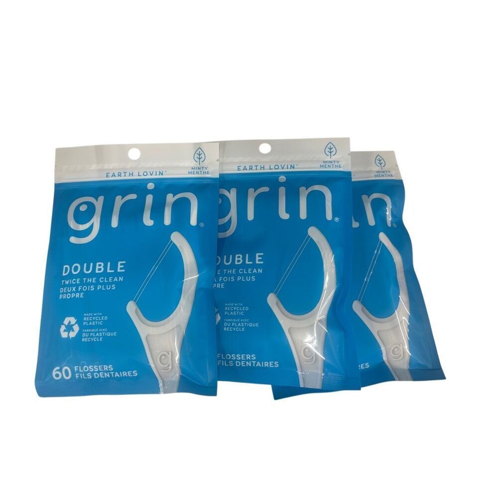 3 PACKS Of Grin Double and Gentle Flossers, 60-ct